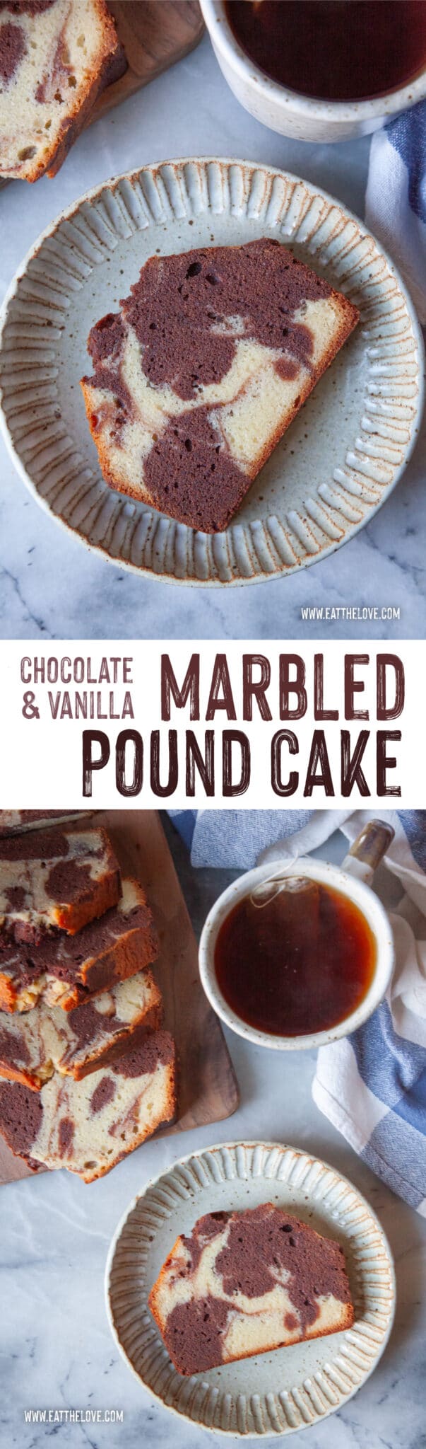 This beautiful marbled pound cake use cream cheese to give it a classic pound cake crumb that everyone loves.