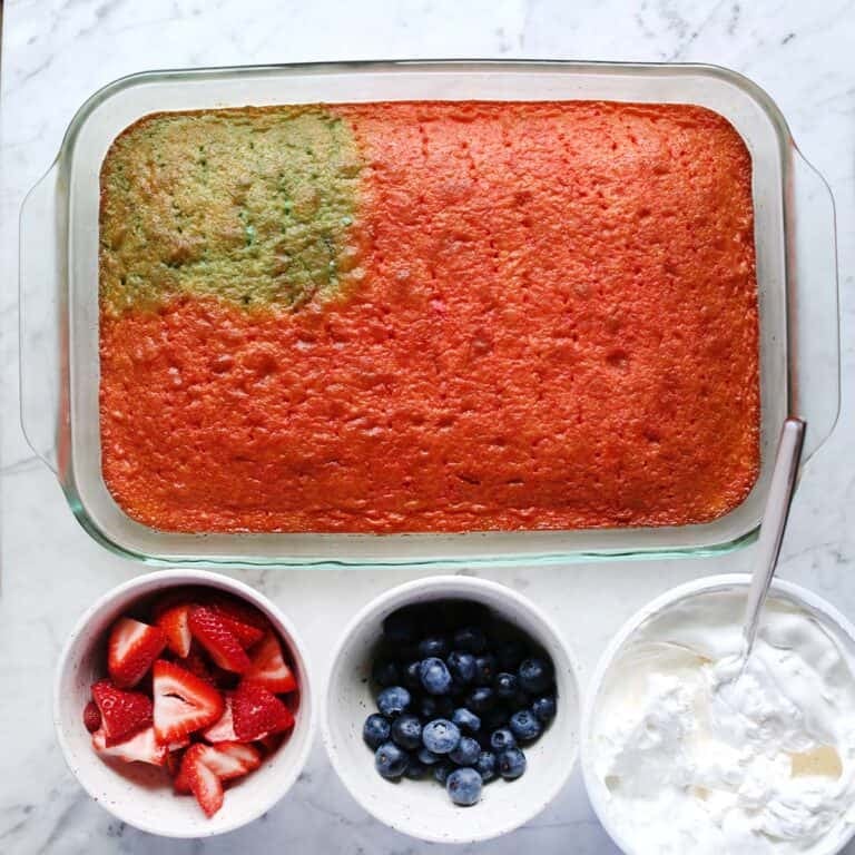 This classic dessert combines the light and fluffy texture of cake with the refreshing and fruity flavors of Jello