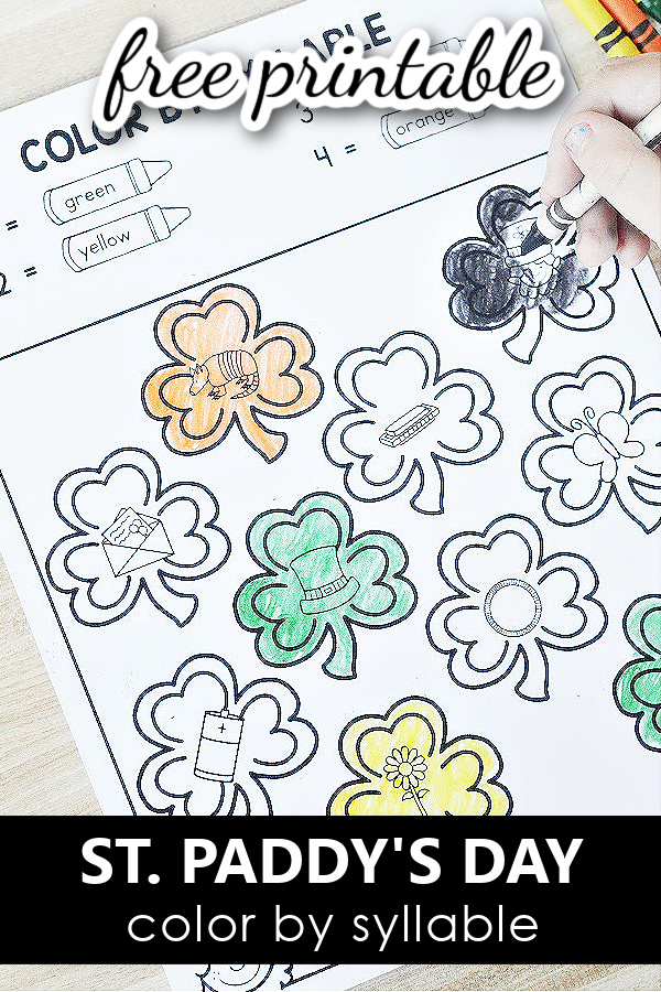 St. Patrick’s Day Color by Syllable activity