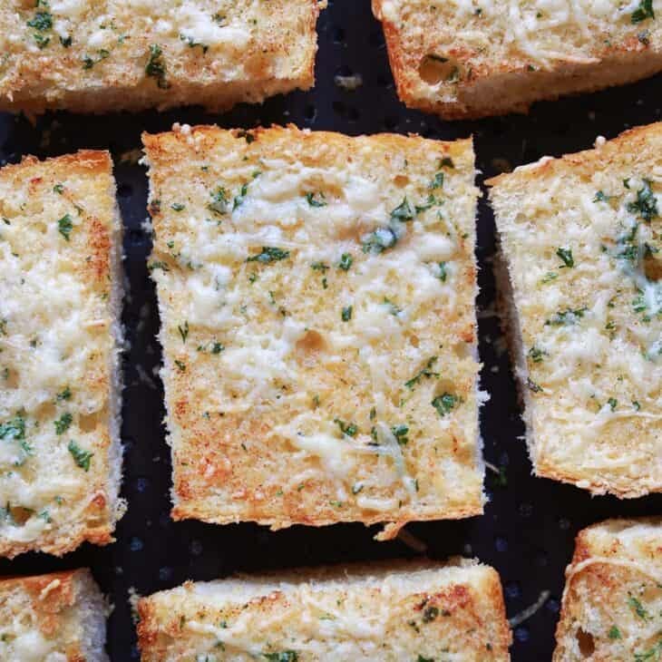 This easy garlic toast recipe can be made from start to finish in about 15 minutes in the oven or air fryer.