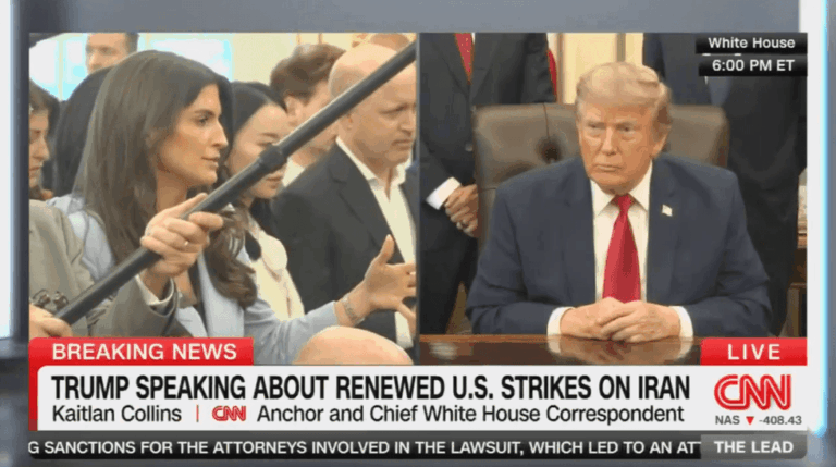 Trump rage-quits press gaggle after CNN's Kaitlan Collins questions new war strikes