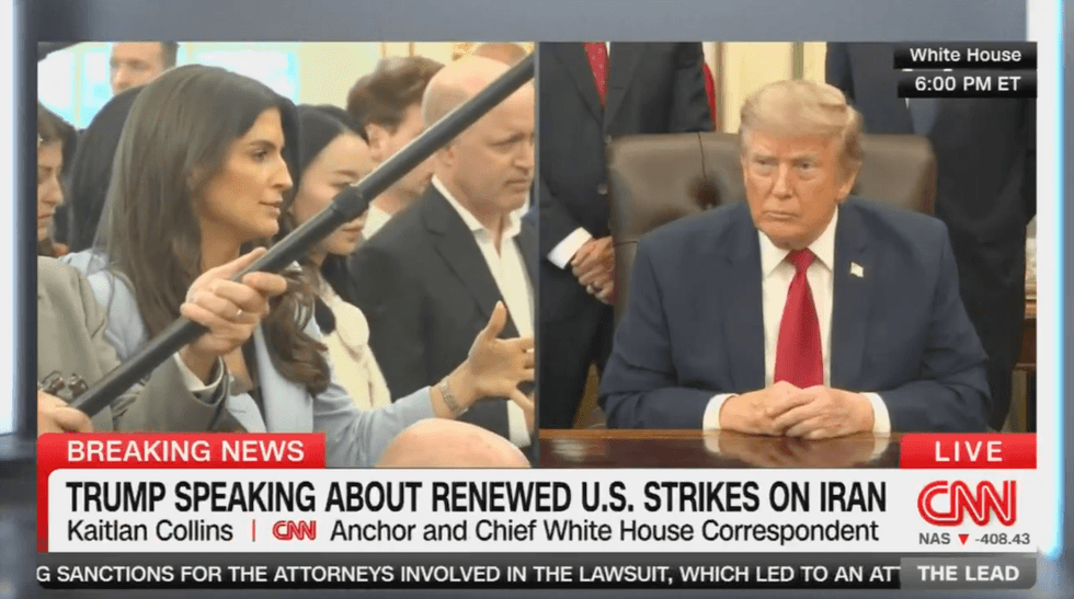 Trump rage-quits press gaggle after CNN's Kaitlan Collins questions new war strikes