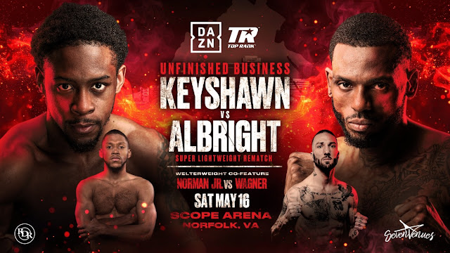 Unfinished Business: Keyshawn Davis-Nahir Albright Super Lightweight Rematch Set for May 16 at Norfolk’s Scope Arena LIVE on DAZN