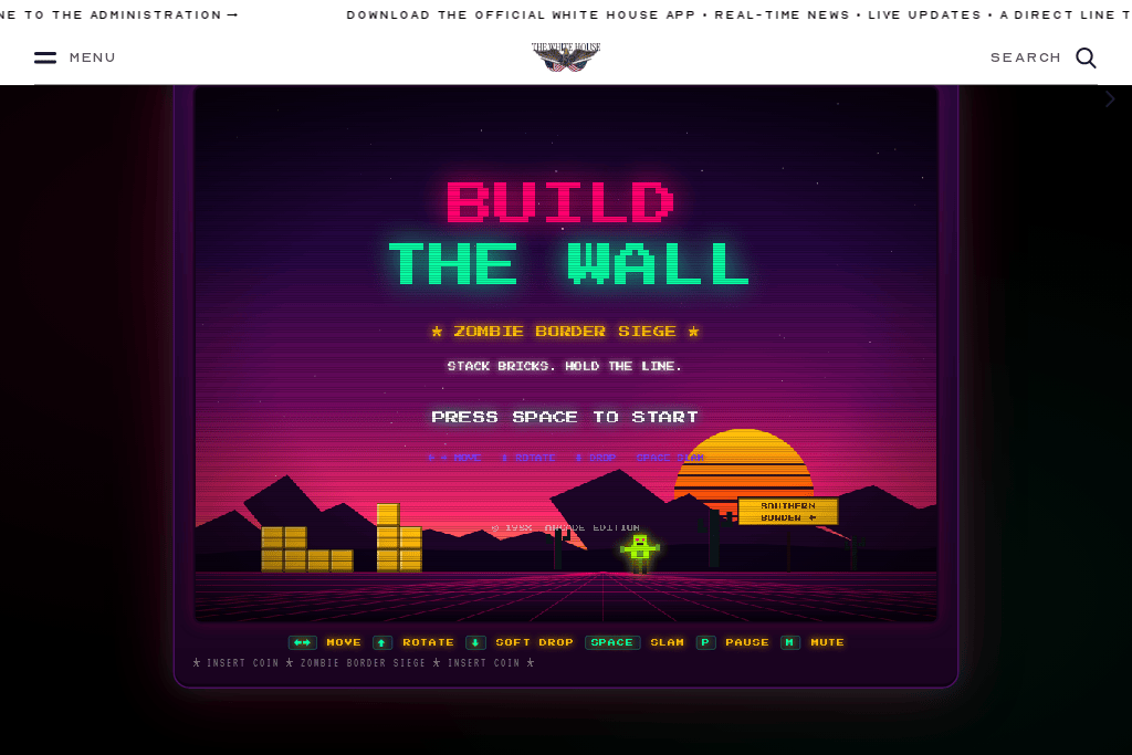 White House Removes ‘Build the Wall’ Game After Tetris Rebuke
